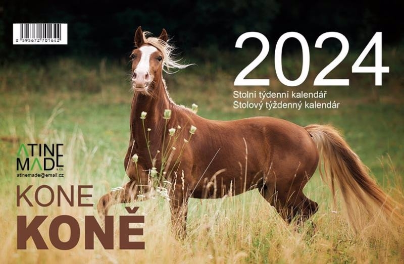 Stolní kalendář 2024 220x170mm - Koně (10ks/bal)