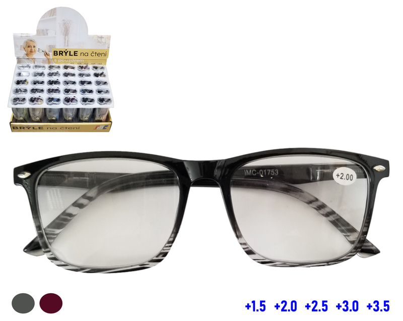 Brýle na čtení s pouzdrem - Mila (30ks/bal, 360ks/krt)