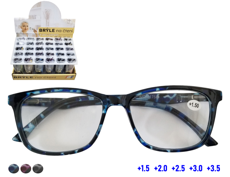 Brýle na čtení s pouzdrem - Mark (30ks/bal, 360ks/krt)
