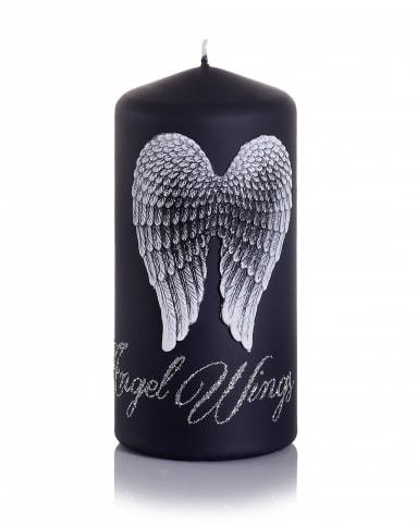 Bartek Svíčka slupek 50x100 Angel Wings černý + stříbrný (12ks/krt)