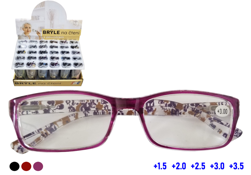 Brýle na čtení s pouzdrem - May (30ks/bal, 360ks/krt)