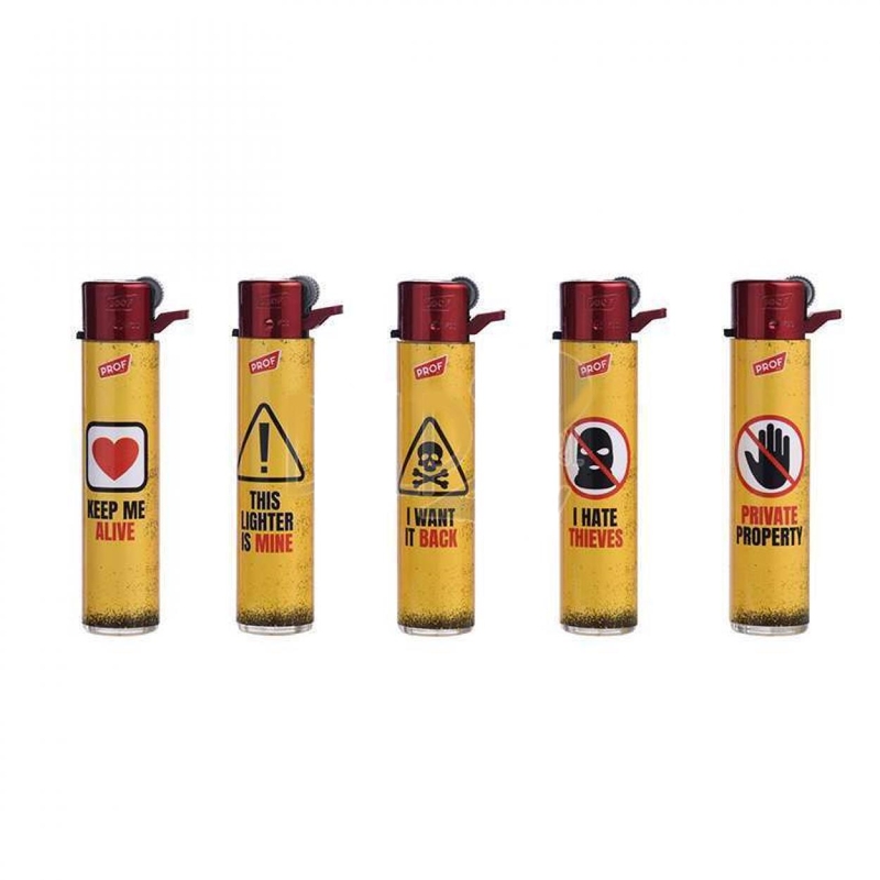 Zapalovače PROF RED Warnings (25ks/bal)