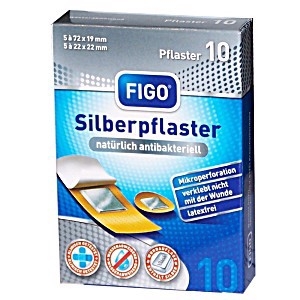 Náplasti 10ks stříbrné flexibilní FIGO (20sada/bal, 400/krt)
