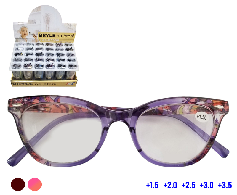Brýle na čtení s pouzdrem - Meow (30ks/bal, 360ks/krt)