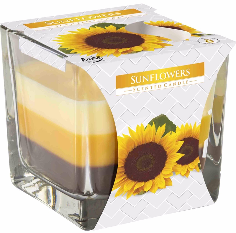Bispol Svíčka ve skle Sunflowers (6ks/bal)