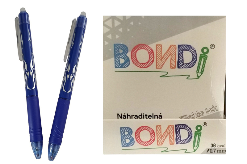Bondi gumovací pero - Stiskací 0,7mm (36ks/bal,1728/krt)
