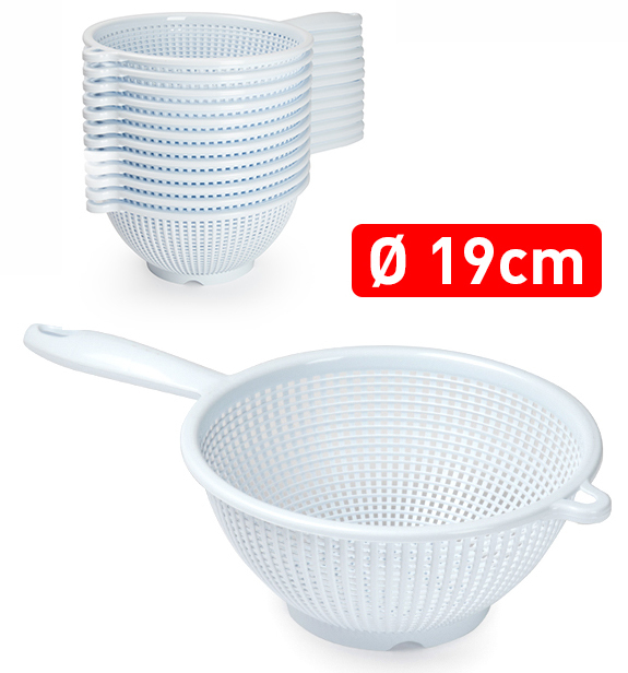 Plastic Forte Cedník s madlem 19 cm bílý (12/bal)