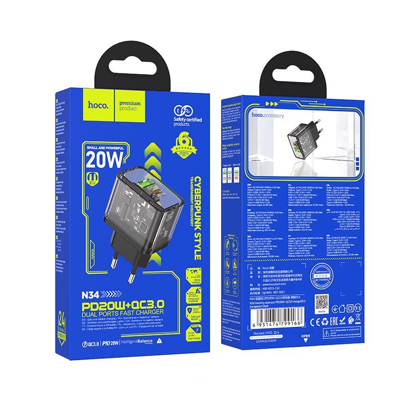 Dazzling duální PD20W adaptér USB-C/A (130ks/krt)