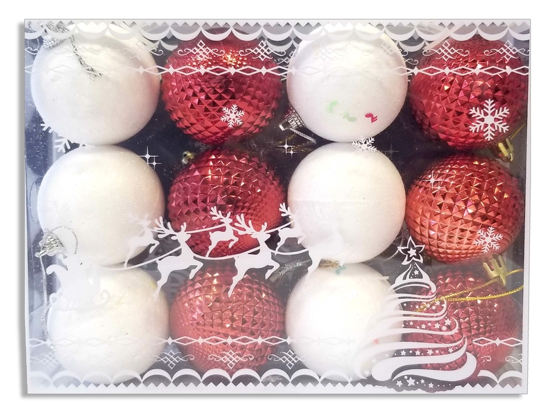 Vánoční dekorace - koule 6cm - 12ks (60 sad/krt)