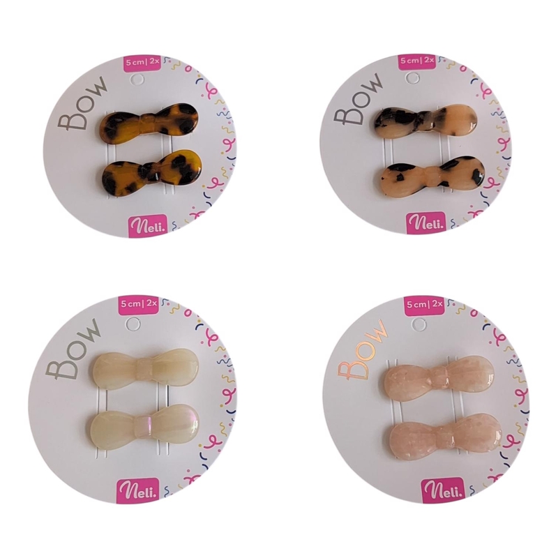 Neli sponky do vlasů Bow 5cm 2ks (12sad/bal,720/krt)
