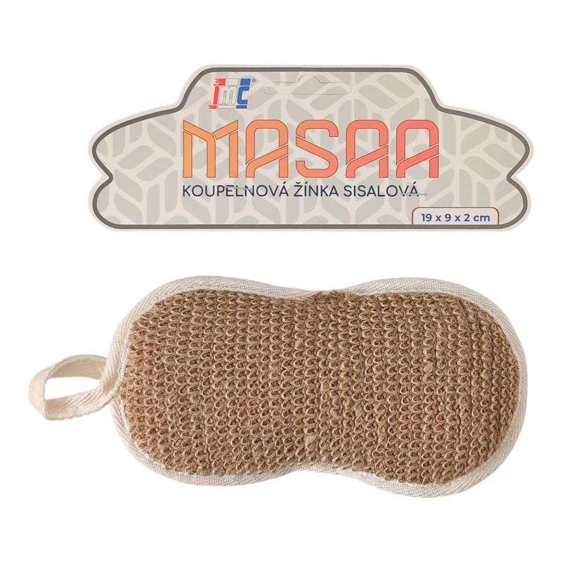 Žínka koupelnová sisalová 19x9x2cm (6ks/bal,240/krt)