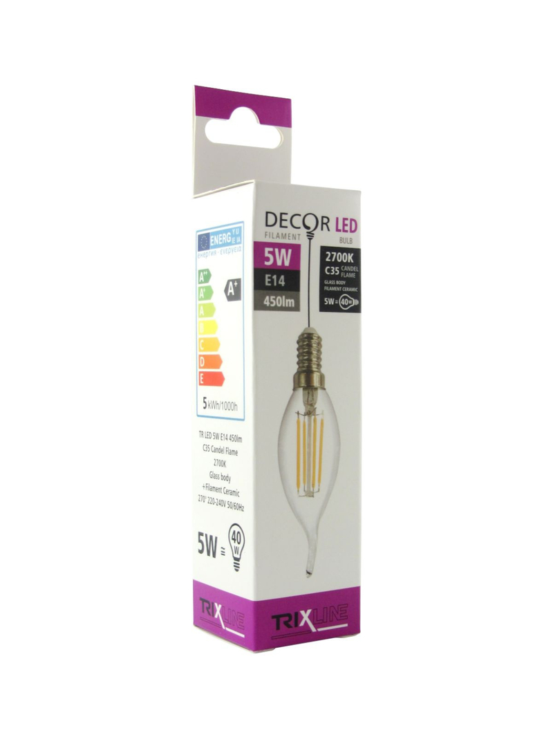 BC TR LED 5W C35 E14 (10ks/bal)