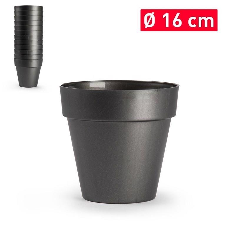 Plastic Forte Dekorativní květináč 16cm ANTHRACITE (12ks/bal)