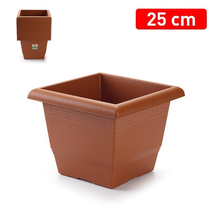 Plastic Forte Květináč čtverec 25cm (12ks/bal)