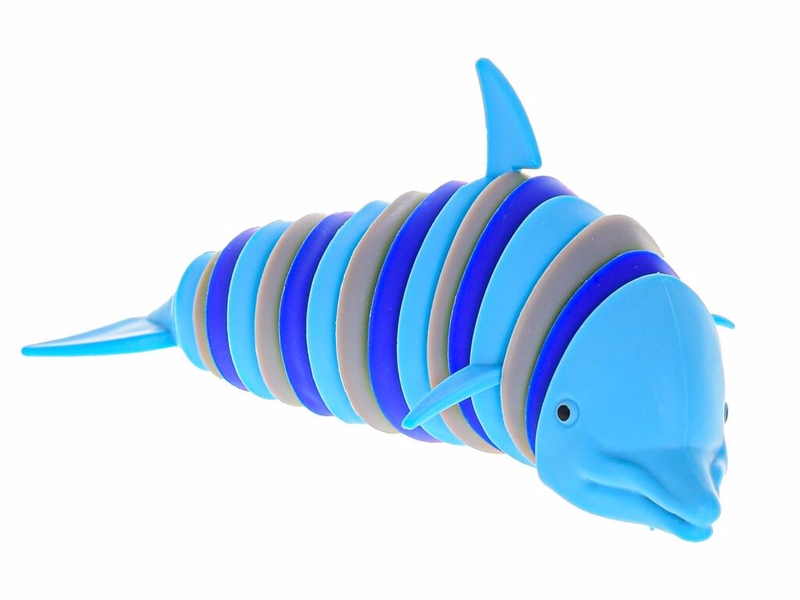 Fidget delfín klik klak 17cm 2 barvy (12ks/bal)
