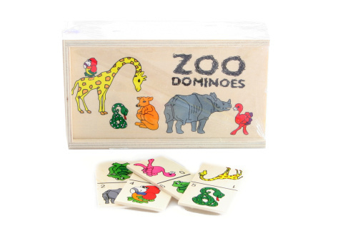 Dřevěné domino zoo 15,5x9x4cm (144sada/krt)