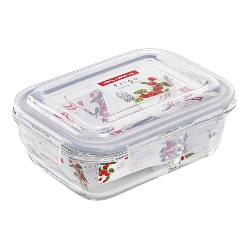 Skleněná nádoba na potraviny obdélníková FRIGO 600ml