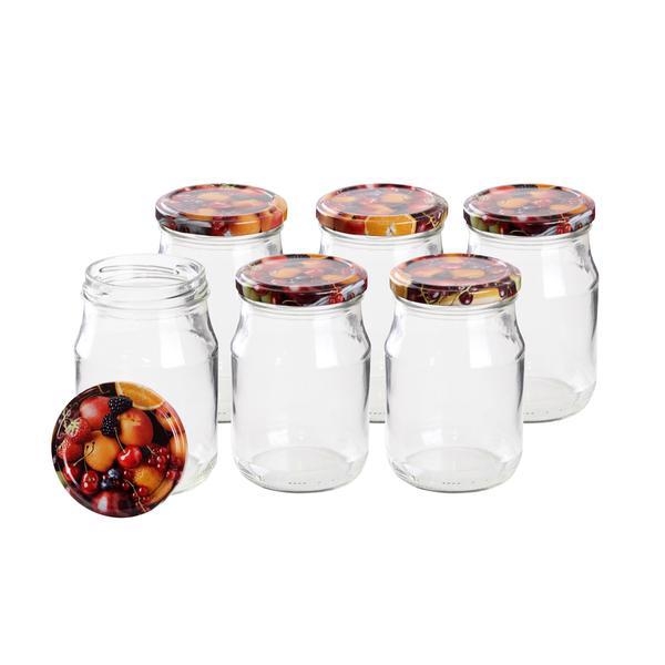 SADA SKLENIC S VÍČKEM NA ZAVAŘOVÁNÍ, 6X377 ML