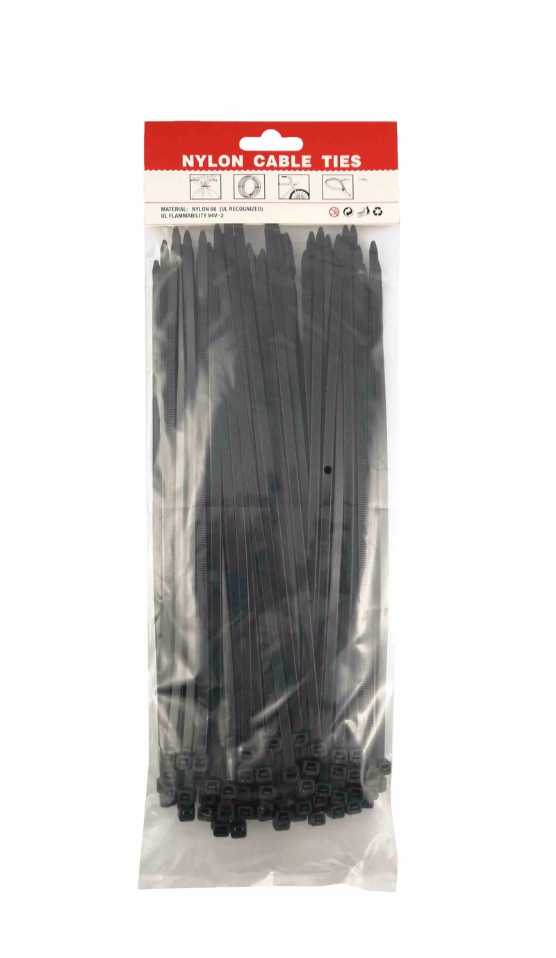 Stahovací pásky černé 4,8x400mm (12sad/bal,144sad/krt)