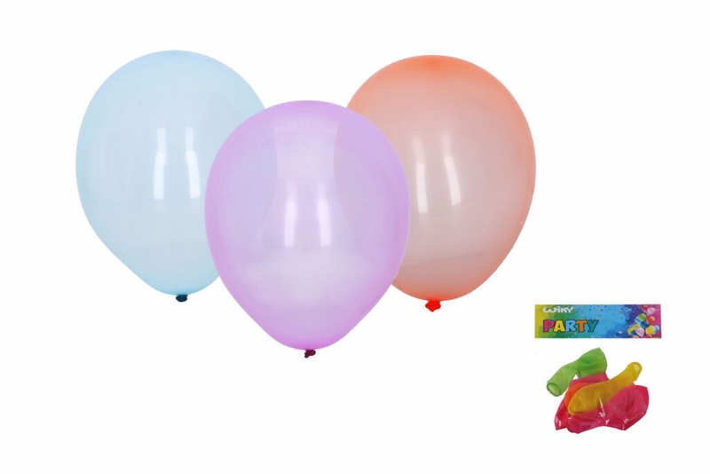 Balónek nafukovací 25cm - sada 6ks, krystalové (20sad/bal)