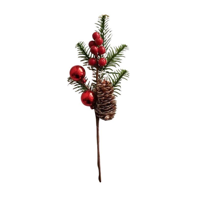 Přízdoba chvojí s kouličkami 30cm
