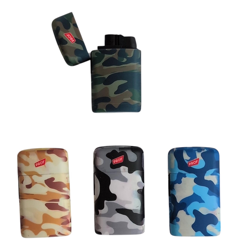 Zapalovače PROF Camouflage Single Blueflame (20ks/bal)