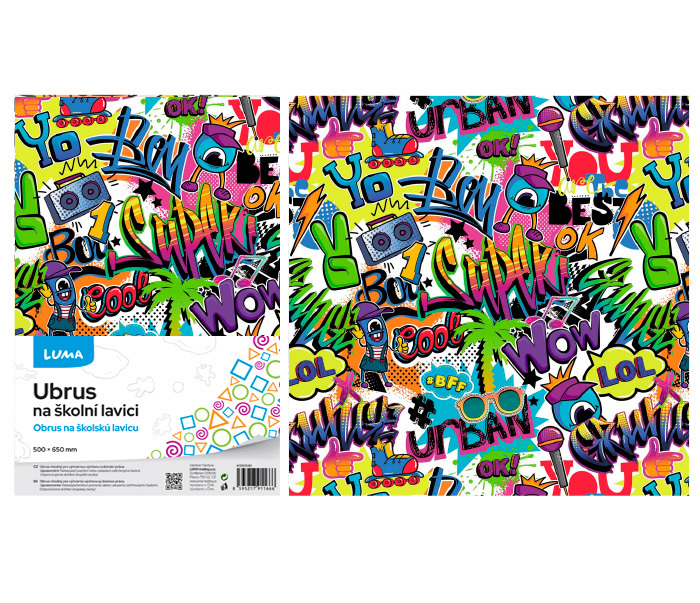 LUMA Ubrus na školní lavici 50x65cm GRAFFITI (10ks/bal)