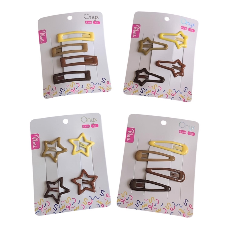 Neli sponky do vlasů Onyx 4cm 4ks (12sad/bal,480/krt)