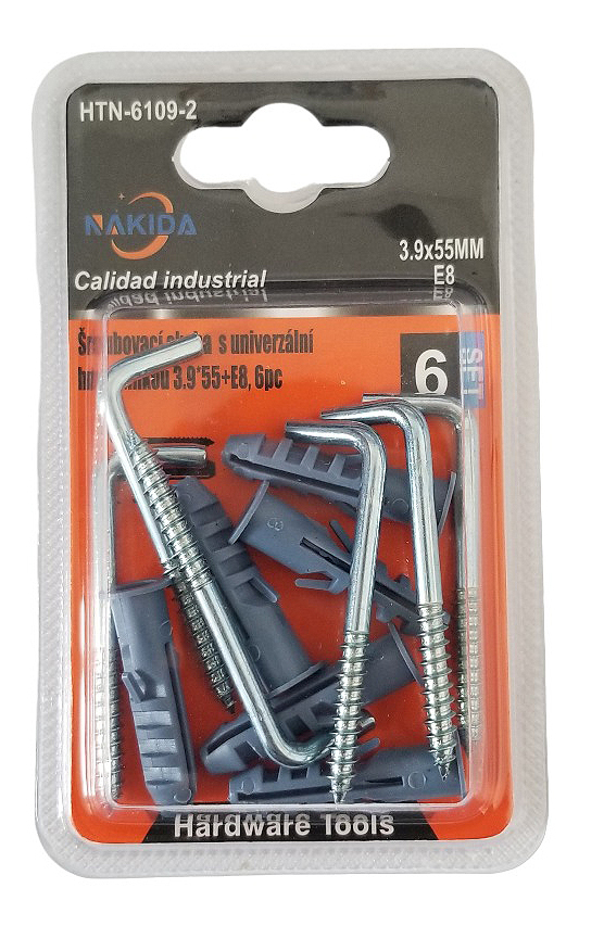 Šroubovací skoba s univerzální hmoždinkou 3,9x55mm 6ks (12set/bal)