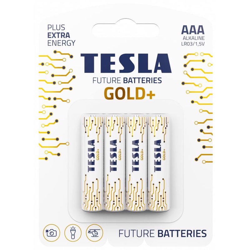 TESLA BATTERIES AAA GOLD+ ( LR03 / BLISTER FOIL 4 PCS )