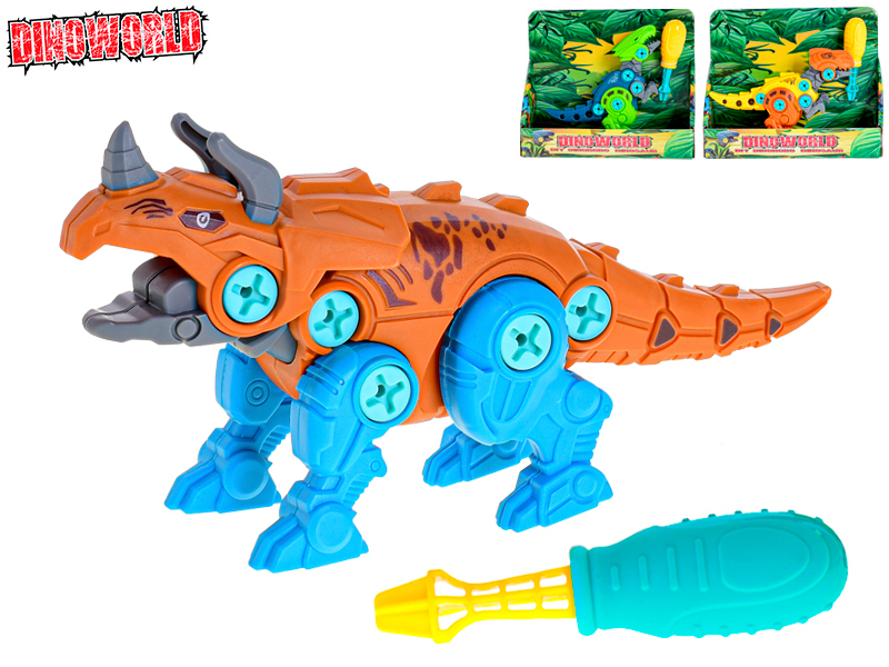 Dinoworld dinosaurus skládací 18cm 2 druhy 2 barvy v krabičce (12ks/bal, 48ks/krt)