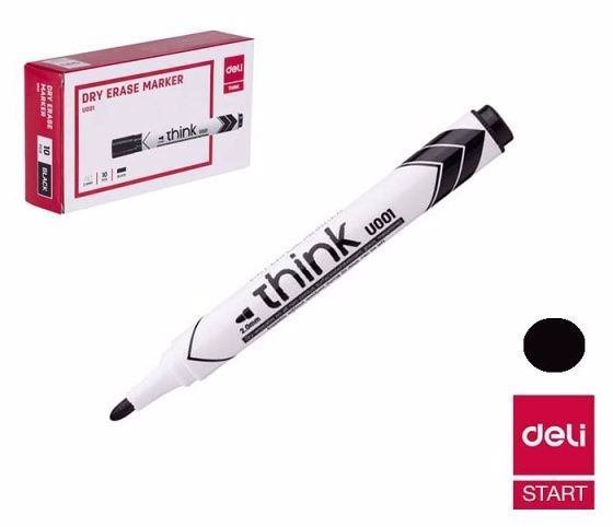 DELI Popisovač stíratelný 2,0mm  - černý EU00120 (12ks/bal,960/krt)