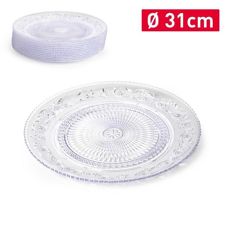 Plastic Forte Talíř CRYSTAL Ø31CM PRŮHLEDNÝ (12ks/bal)