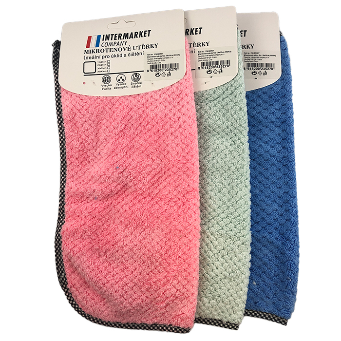 Utěrky z mikrovlákna 1ks - 30x30cm (12ks/bal)(360/krt)