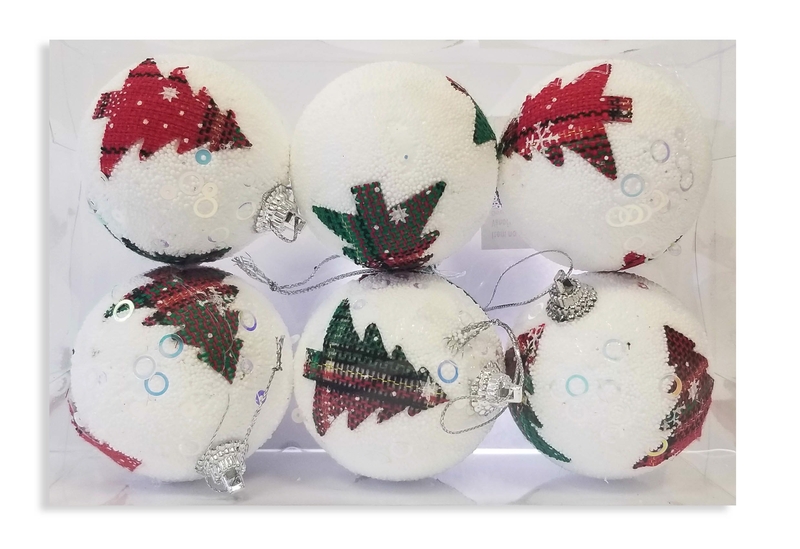 Vánoční dekorace - koule 6cm - 6ks (120sad/krt)