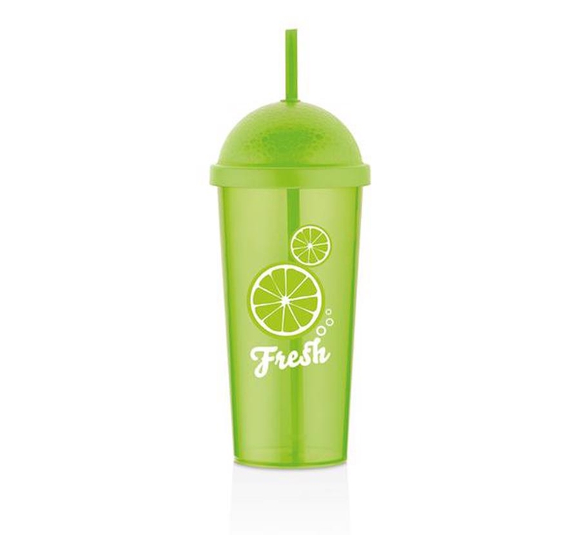 Plastový kelímek s víčkem a brčkem 700ml (12ks/bal)