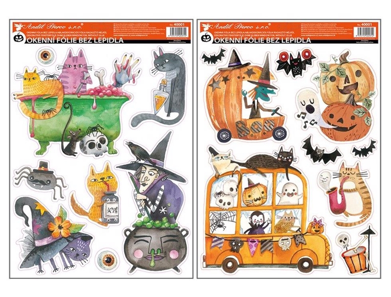 Okenní fólie 40001 Halloween s glitrem 29x41cm