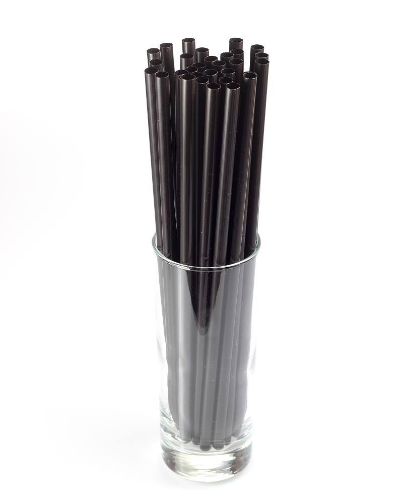 Plastové slámky znovupoužitelné FLEX 230x5mm 250ks černá (30bal/krt)