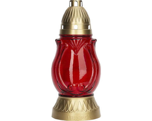 Bispol Hřbitovní svíčka sklo s krytem 115g červená (5ks/bal)