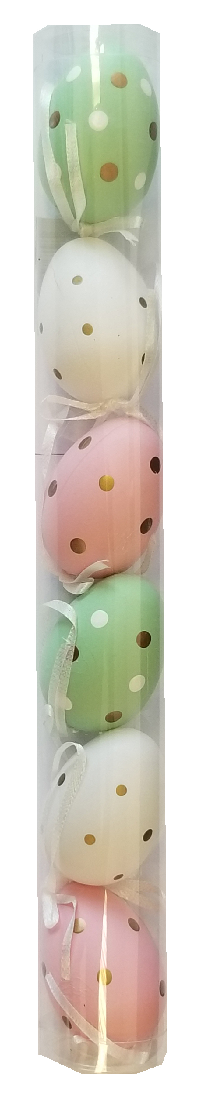 Vejce plast tuba 6cm/6ks pastelová
