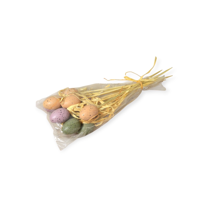 Vejce plast zápich 4cm/12ks tmavá kropenatá