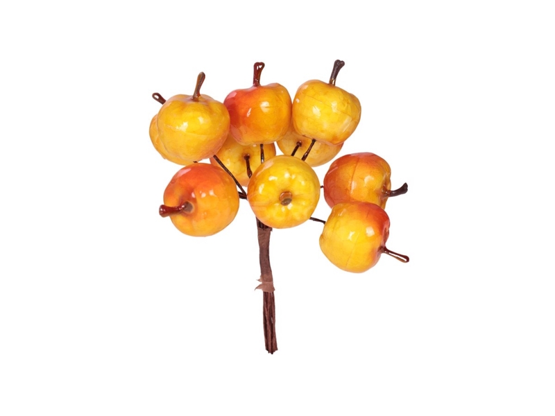 Přízdoba jablko 2cm sv. X10 oranžová (12sada/bal, 72sada/krt)