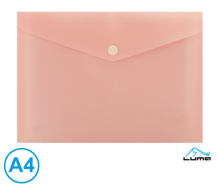 LUMA Obal spisový s klopou a drukem A4 pastel, růžový (6ks/bal)