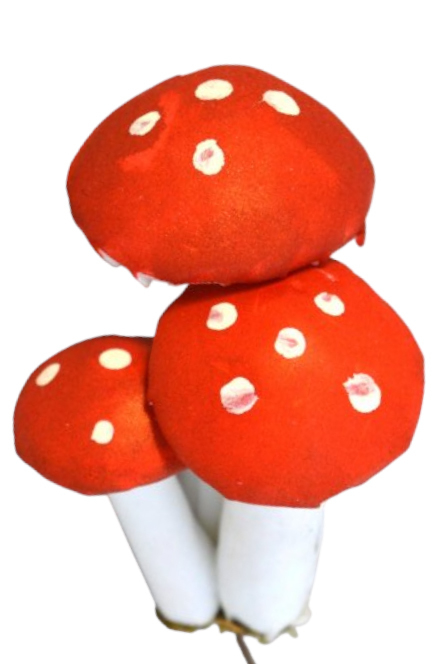 Mochomůrky na drátku 9cm (6sada/bal)
