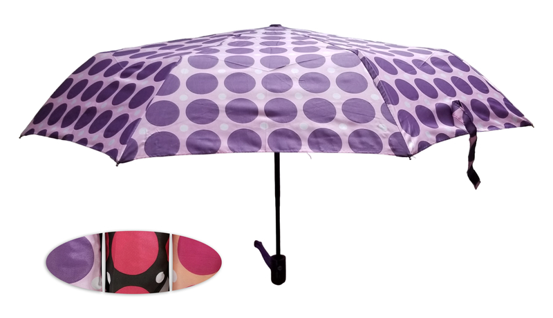 Deštník skládací s puntíky 28cm (60ks/krt)