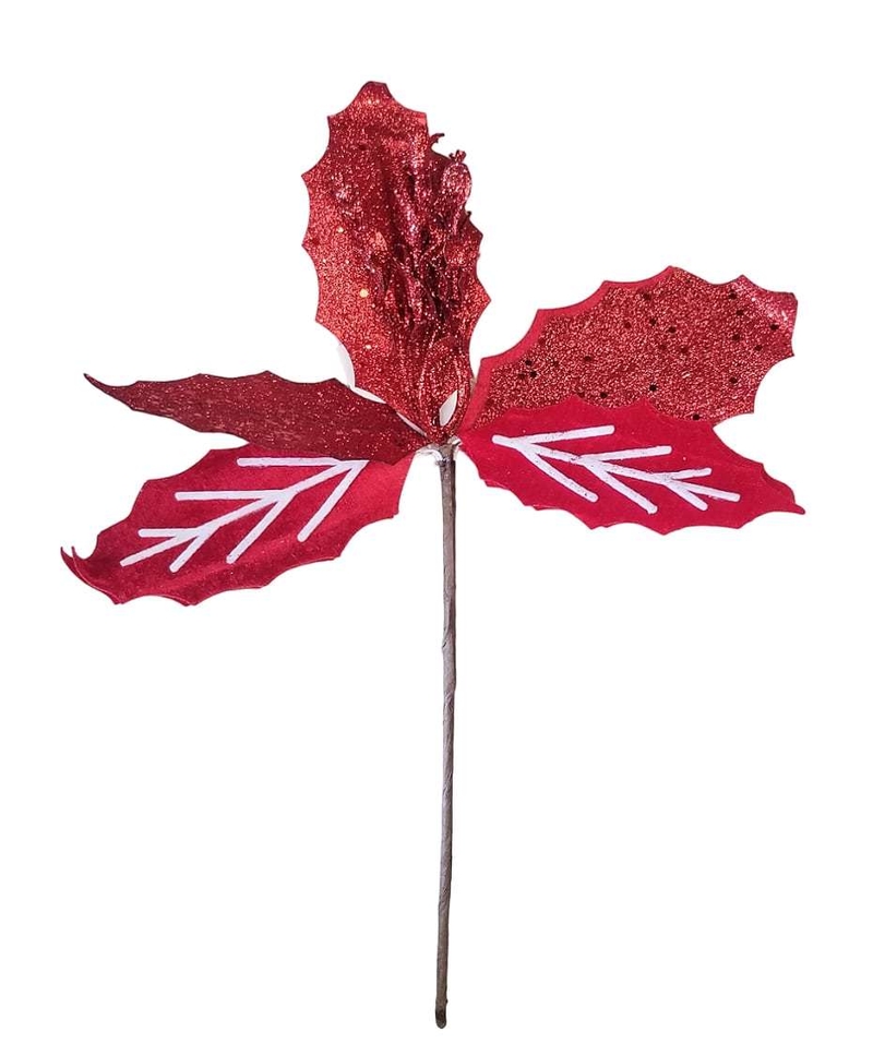 Dekorační větvička 35cm - červená (12sada/bal)