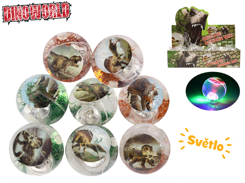 Dinoworld hopík dinosaurus 6,5cm na baterie se světlem 4druhy 2barvy (12ks/bal)