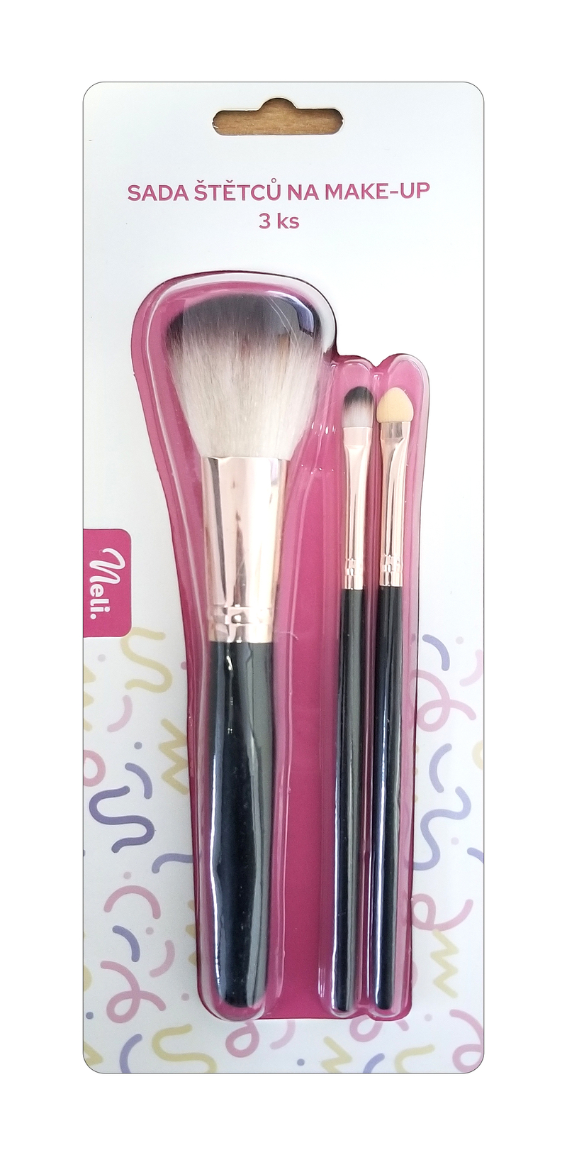 Neli Štětec na makeup sada 3ks 17,3-15,5-16cm (12sad/bal, 240sad/krt)