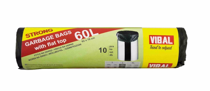 Odpad. pytle STRONG 60L černé 10ks [60rolí/krt]