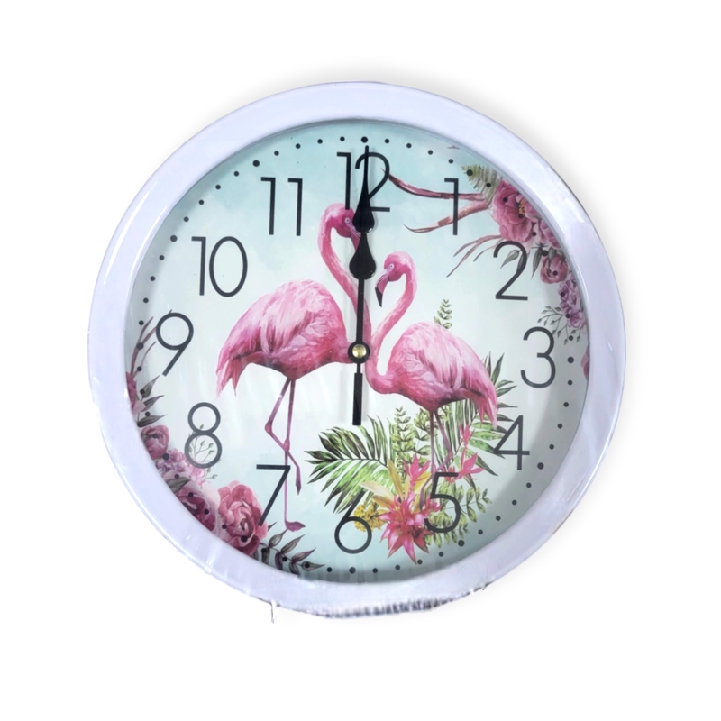 Hodiny nástěnné 23cm Flamingo (60/krt)